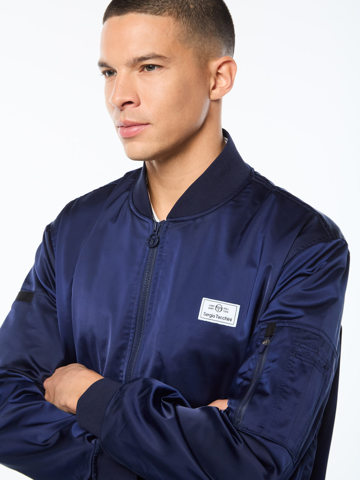 Piano Bomber Jacket-Maritime Blue