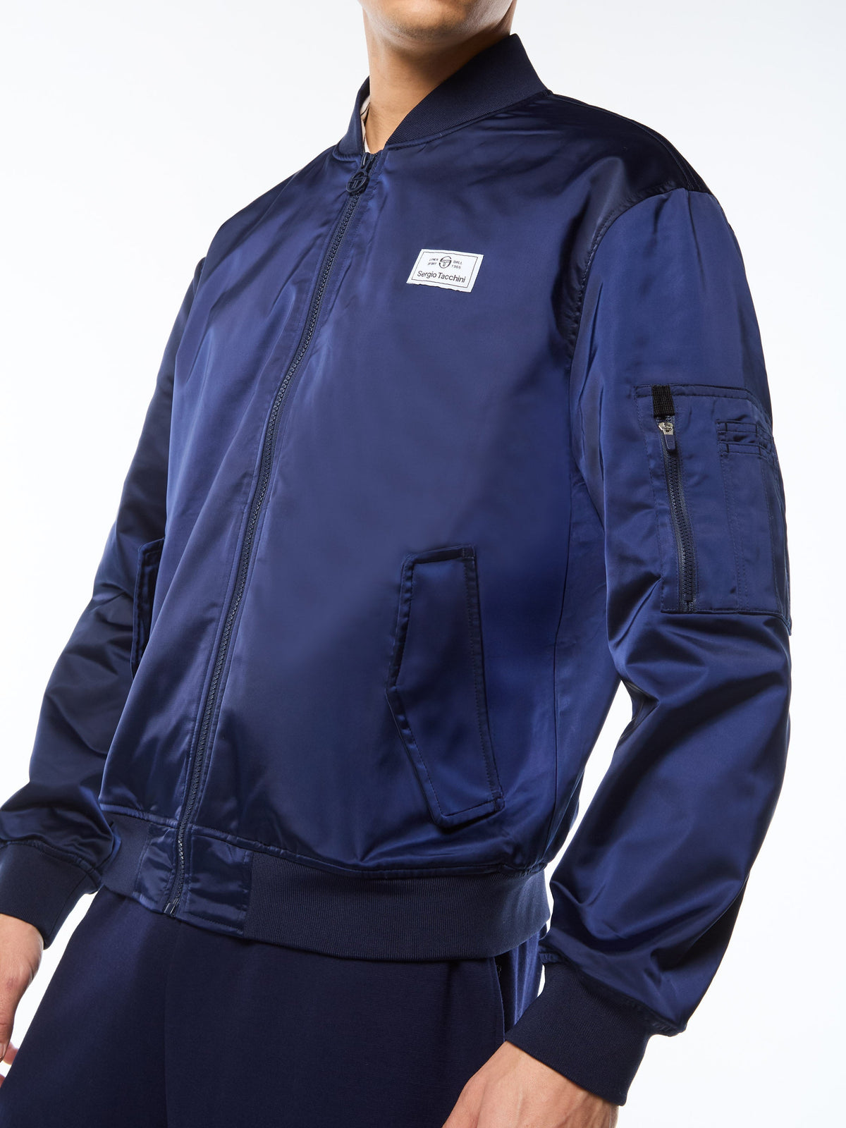 Piano Bomber Jacket-Maritime Blue