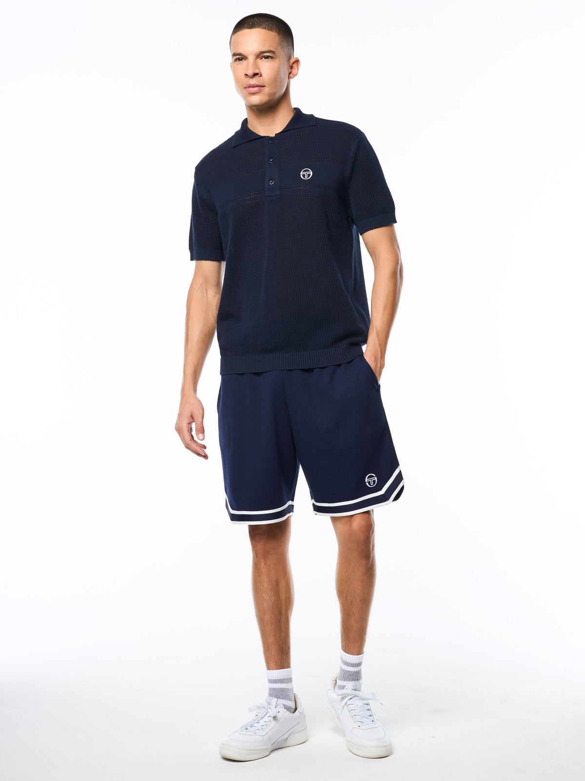 Sabino Knit Polo-Maritime Blue