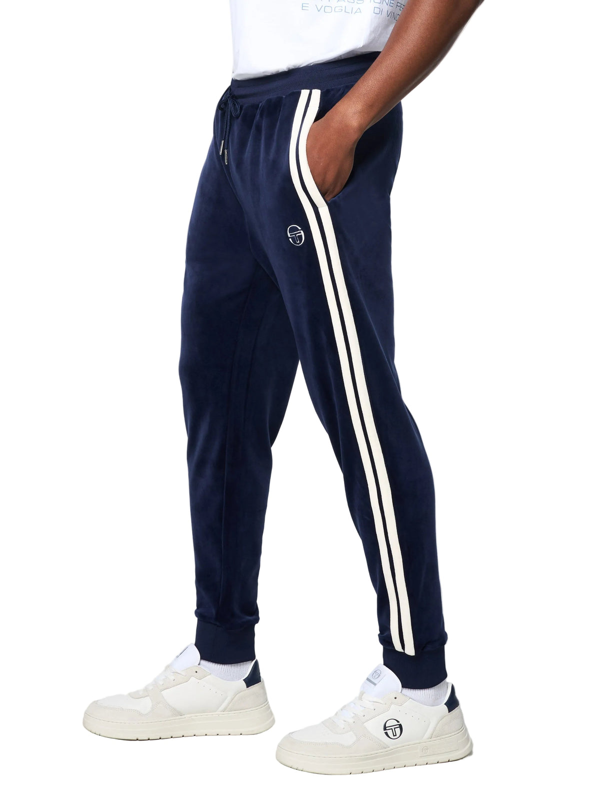 Damarindo Velour Track Pant- Maritime Blue