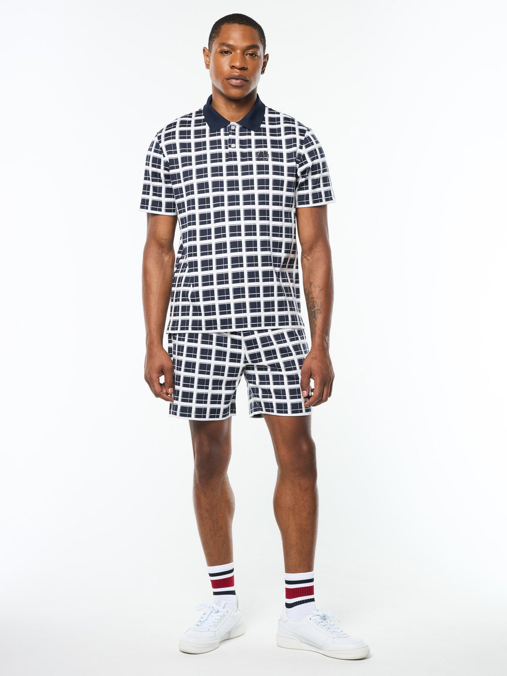 Damarindo Check Polo- Maritime Blue