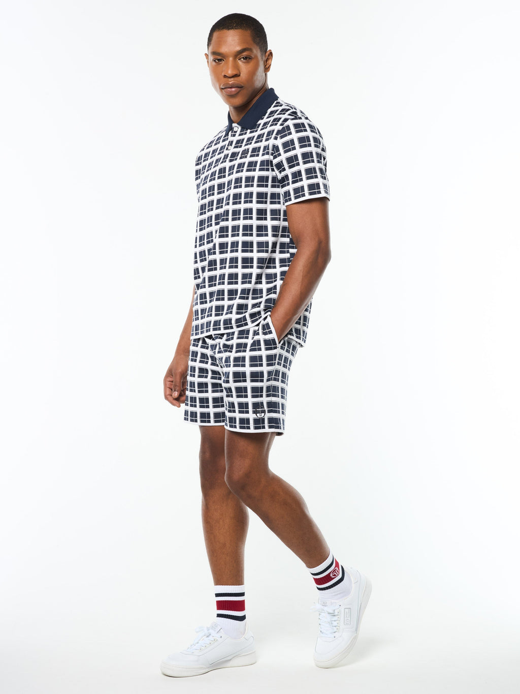 Damarindo Check Polo- Maritime Blue