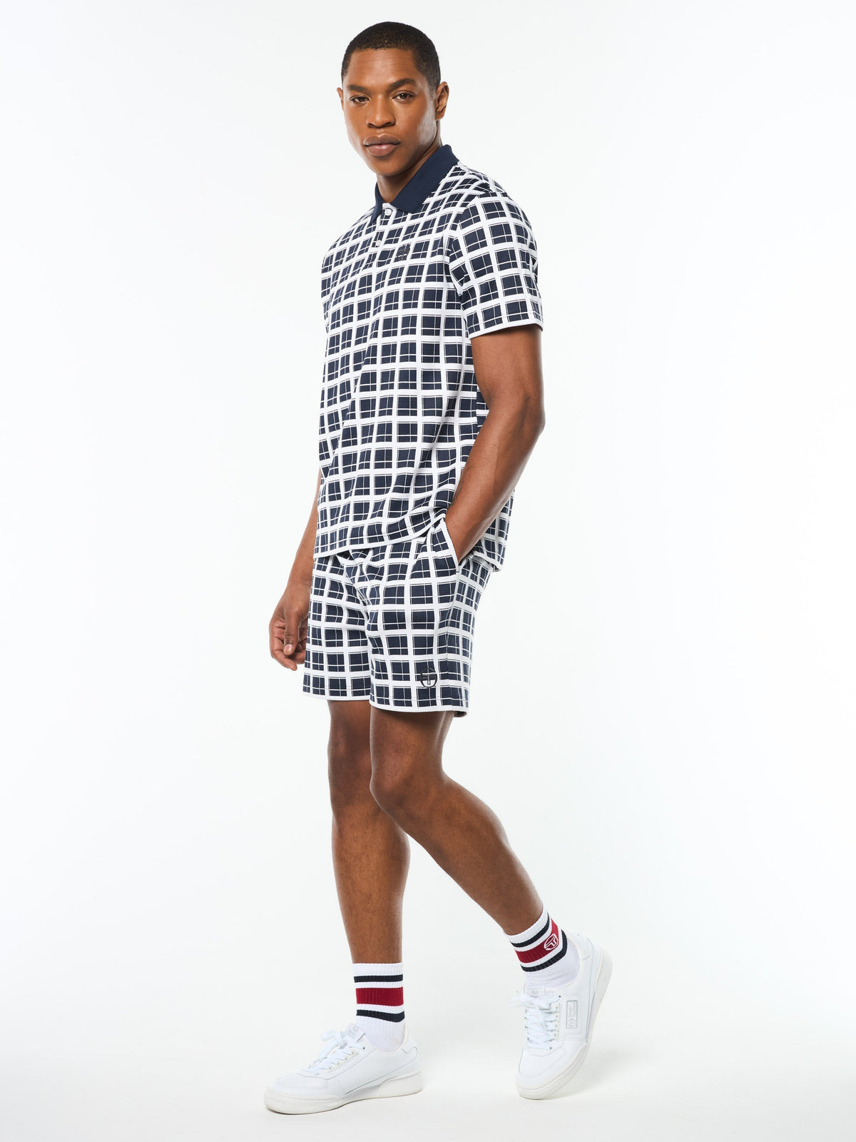 Damarindo Check Polo- Maritime Blue