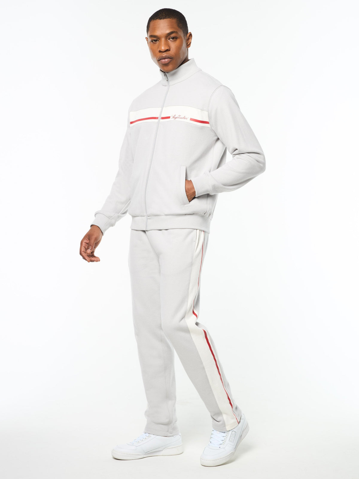 Cursivo Track Jacket- Quiet Grey