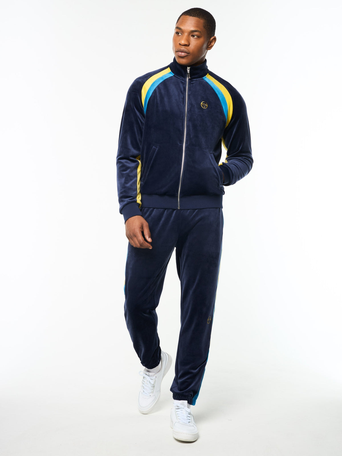 Banda Velour Track Jacket- Maritime Blue