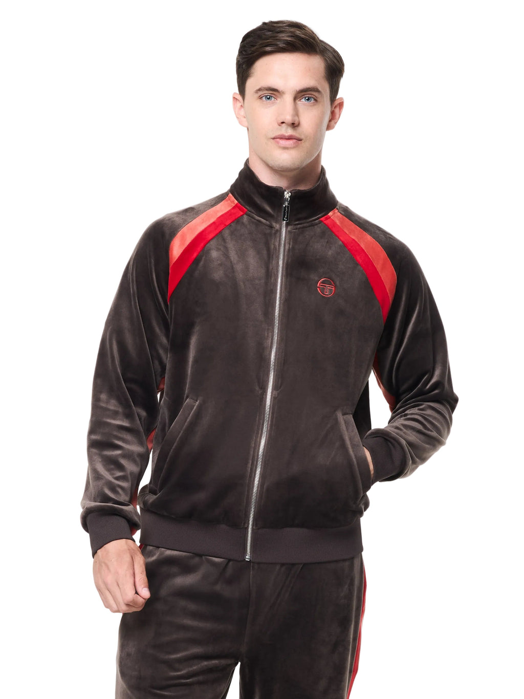 Banda Velour Track Jacket- Mulch