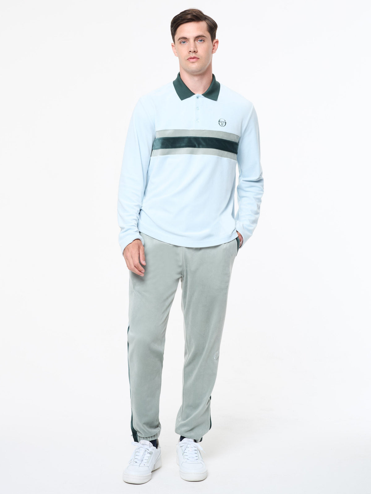 Banda Velour Polo- Baby Blue