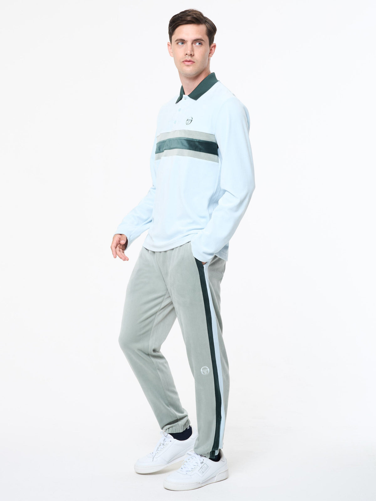 Banda Velour Polo- Baby Blue