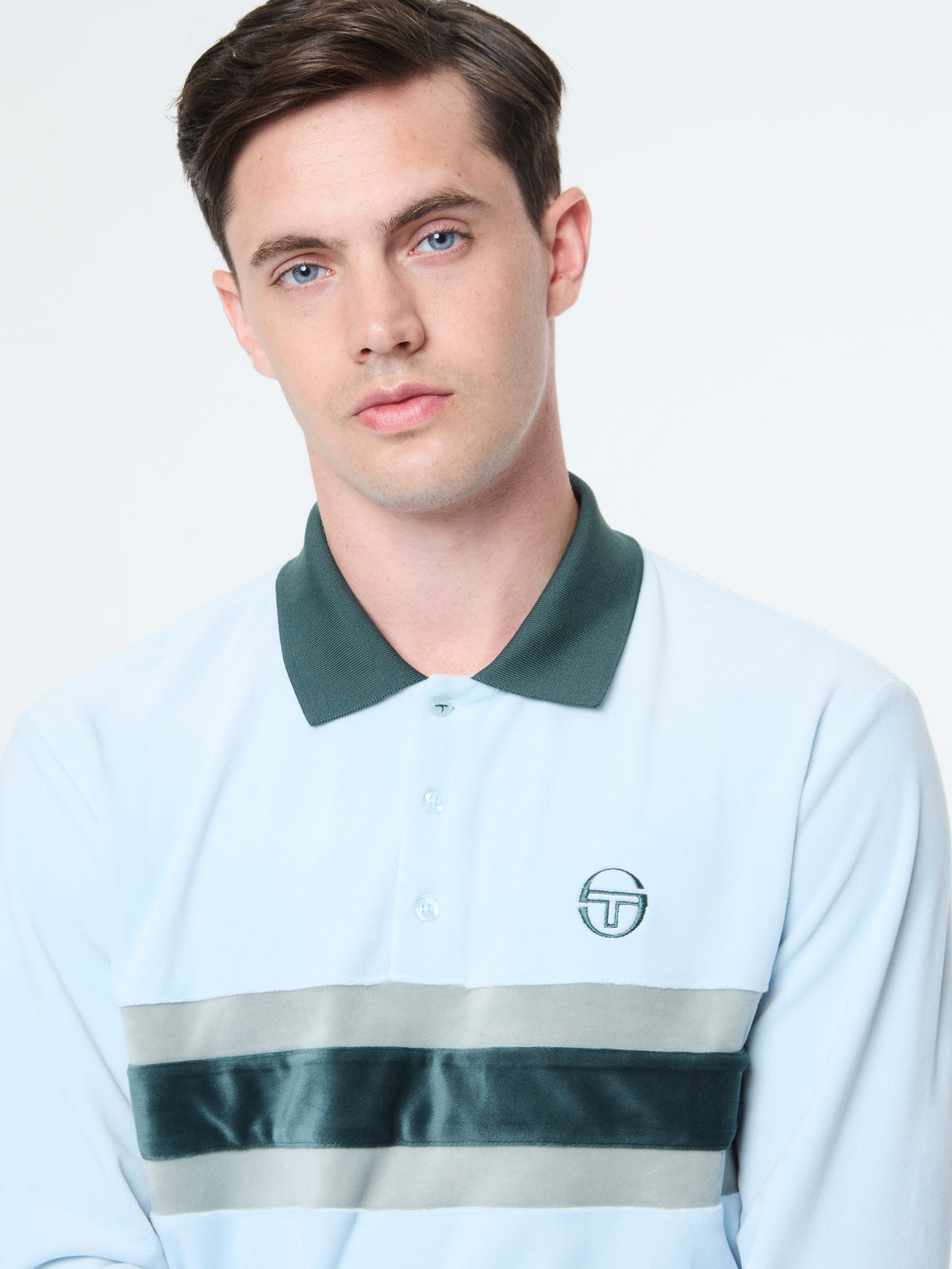 Banda Velour Polo- Baby Blue