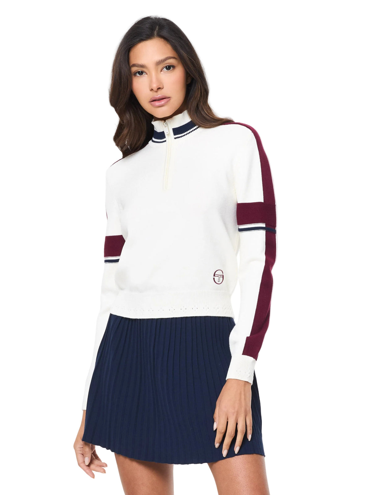 Nota Knit Quarter Zip- Gardenia