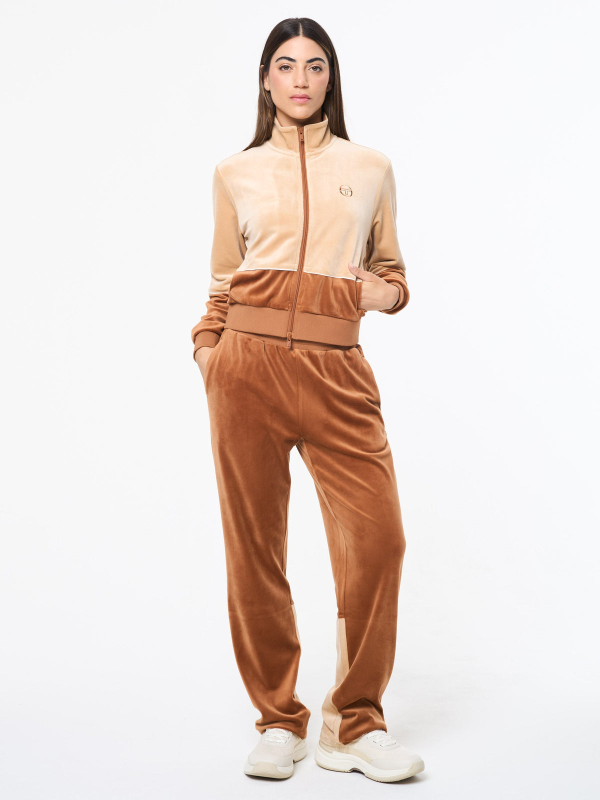 Lina Velour Track Jacket- Candied Ginger