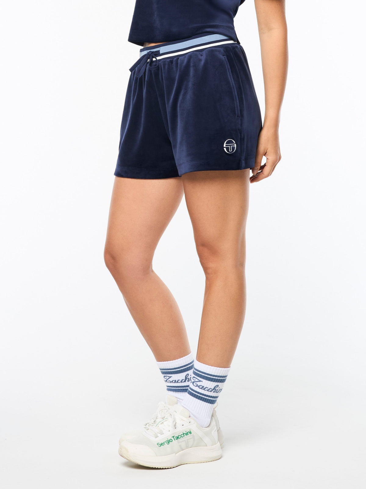 Adele Velour Short- Maritime Blue