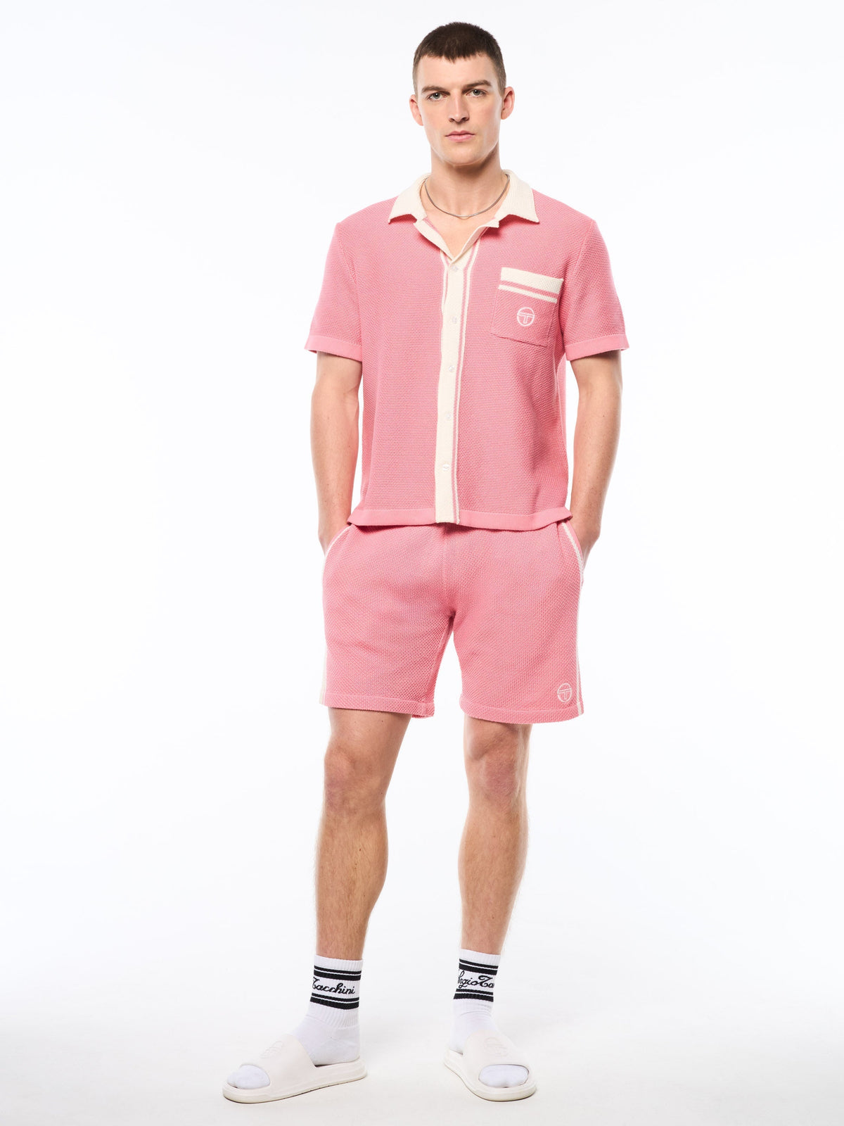 Fratelli Crochet Cabana Polo-Geranium Pink