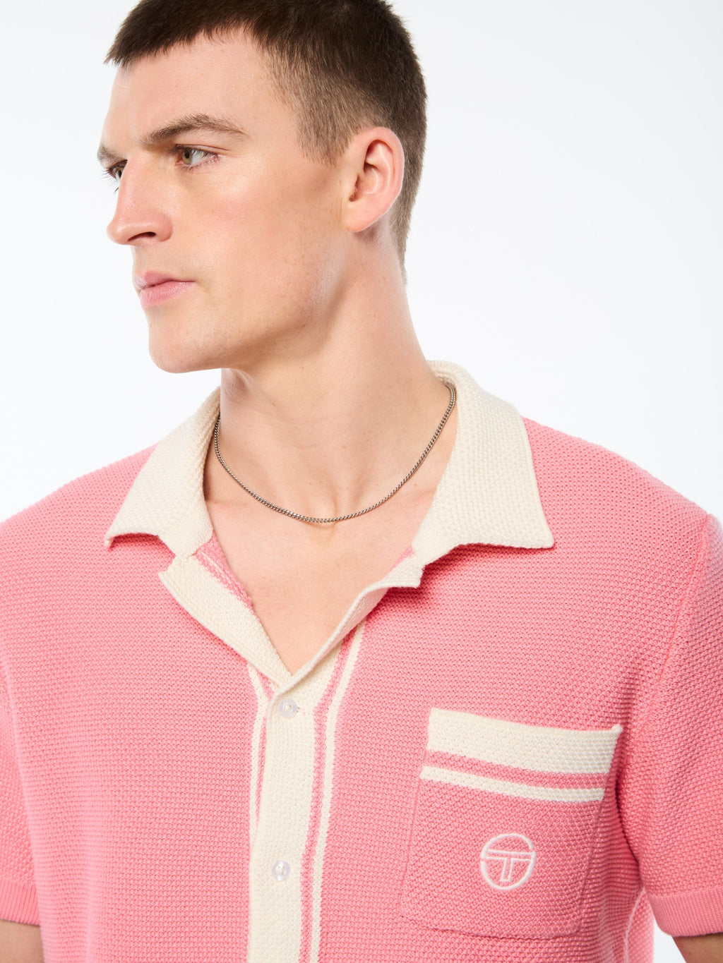 Fratelli Crochet Cabana Polo-Geranium Pink