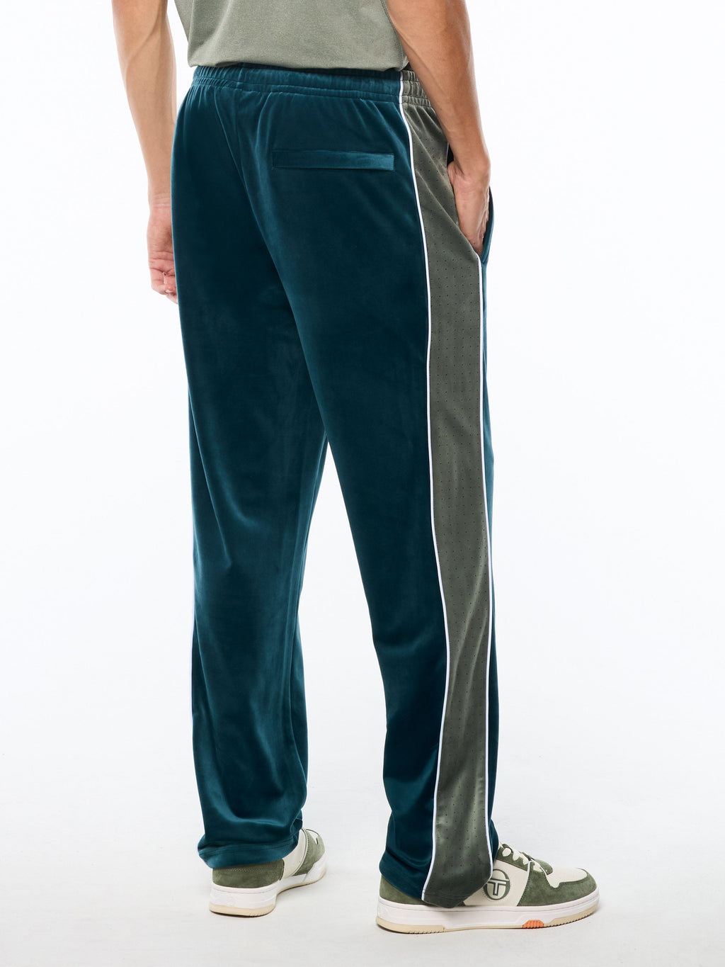 Forato Velour Track Pant-Mediterranea