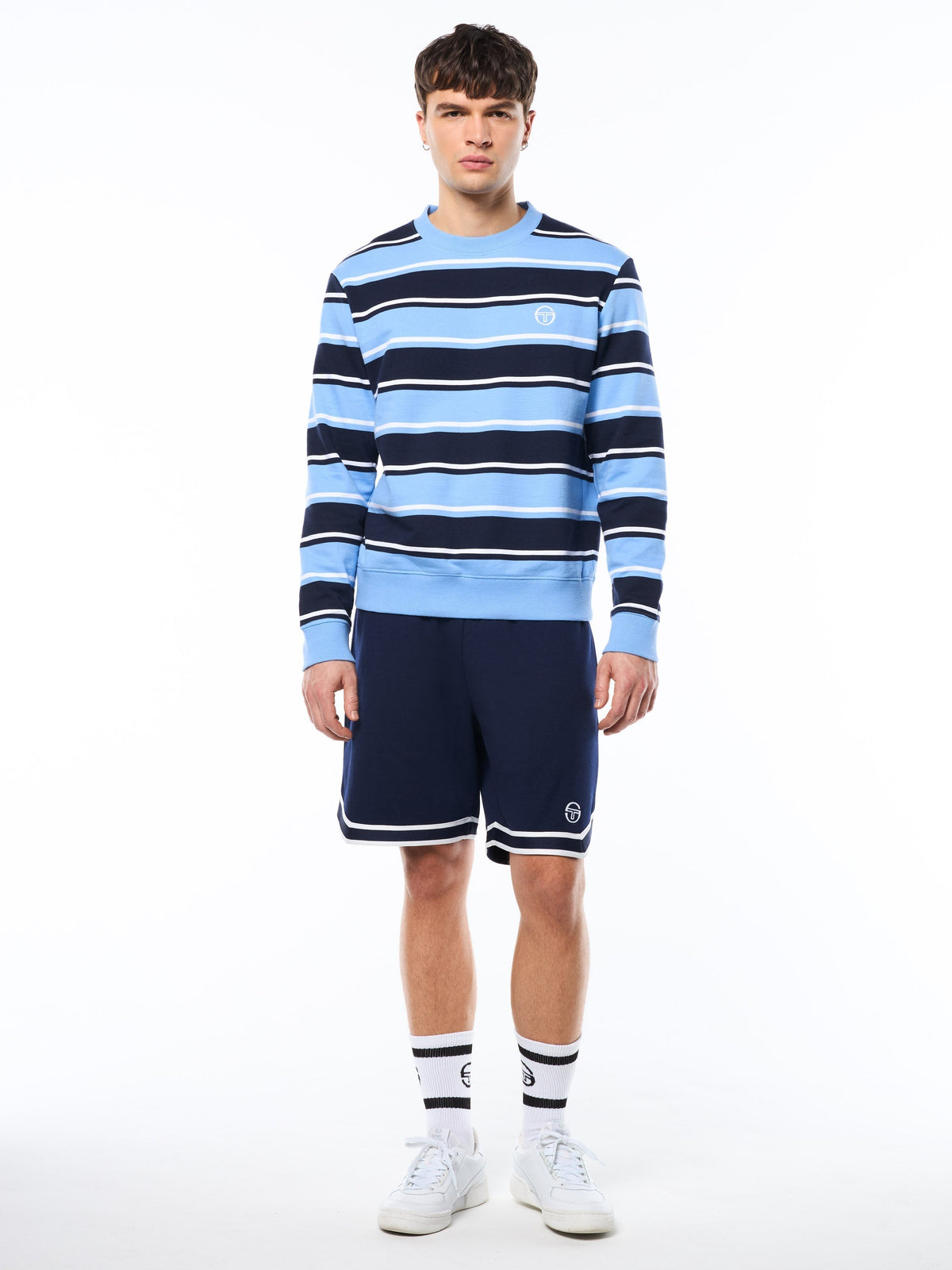 Strisce Stripe Crewneck-Maritime Blue
