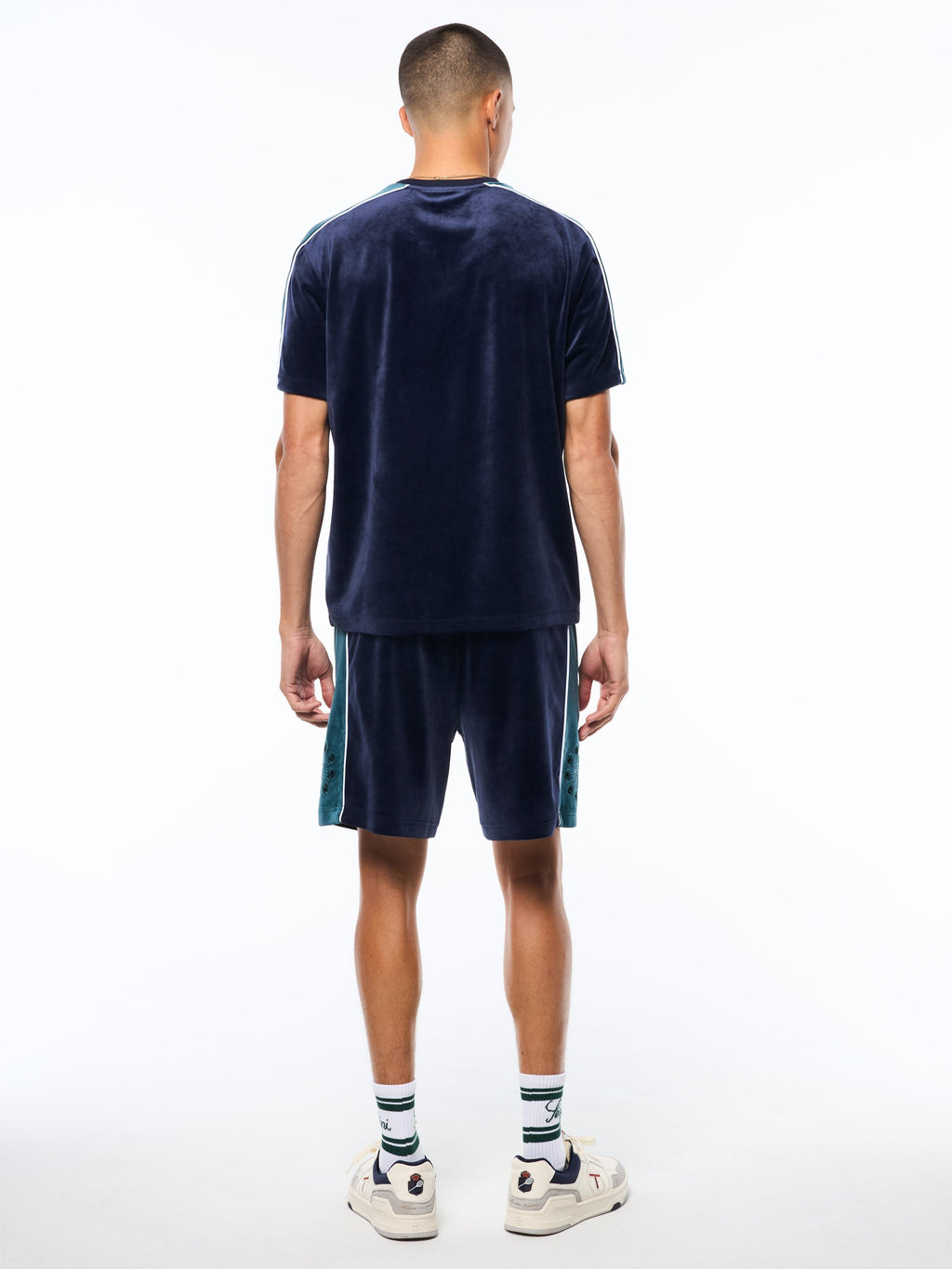 Cresta Velour Pocket T-Shirt-Maritime Blue