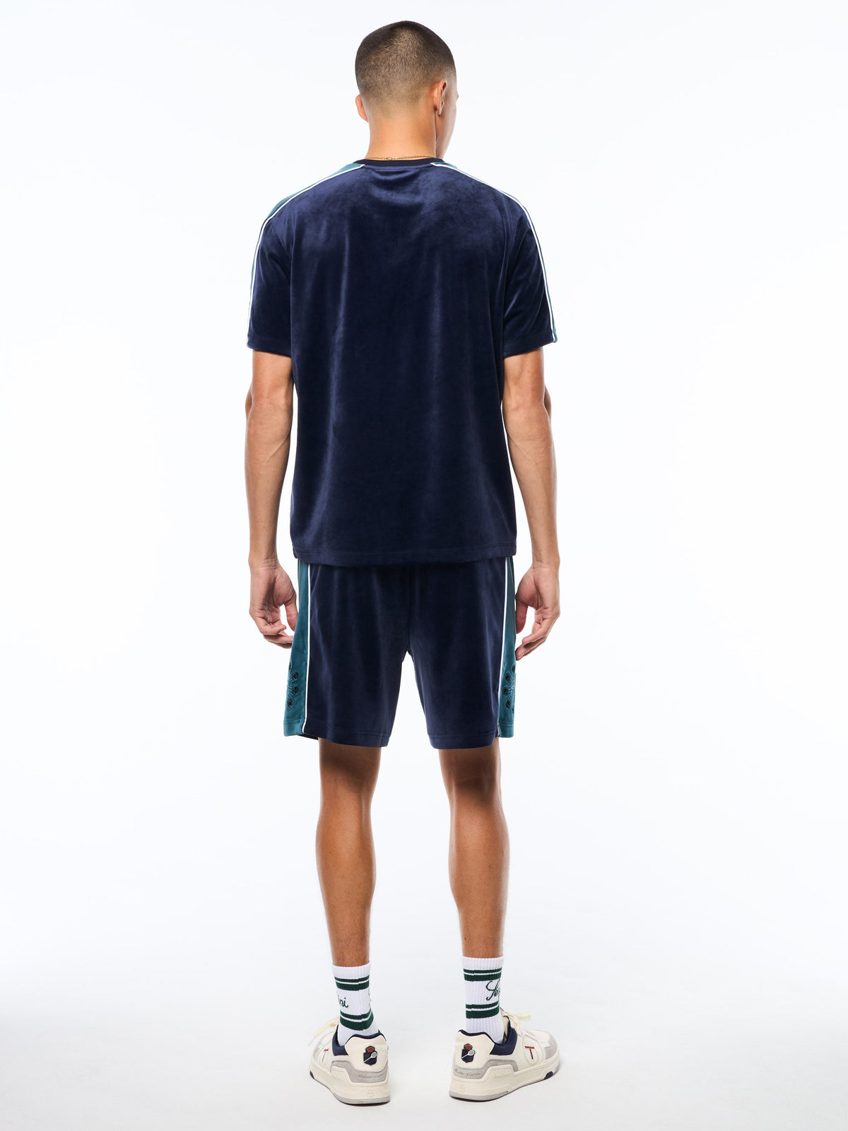Cresta Velour Pocket T-Shirt-Maritime Blue