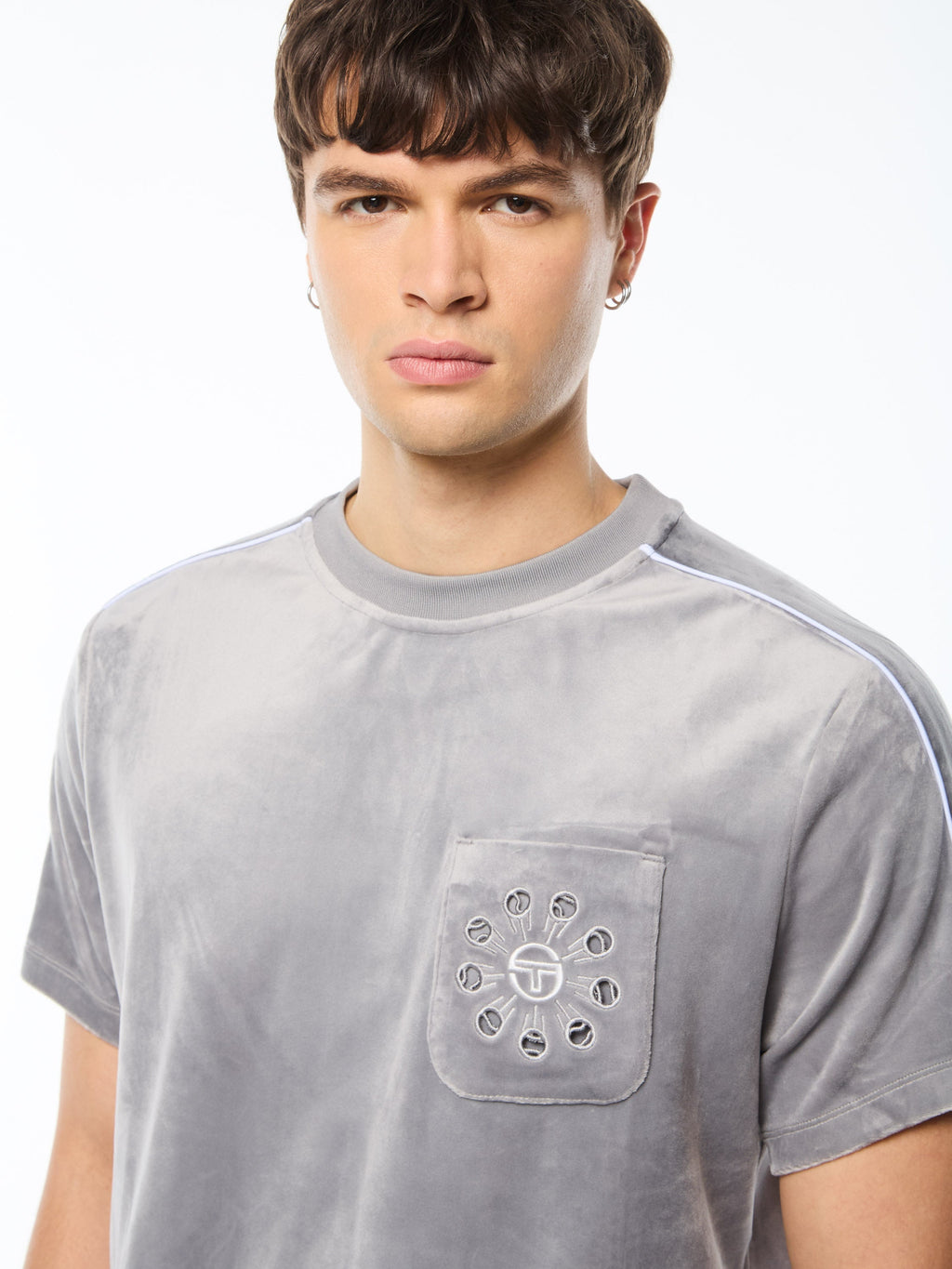 Cresta Velour Pocket T-Shirt-Sleet