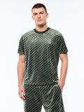 Obliquo Velour T-Shirt-Agave Green