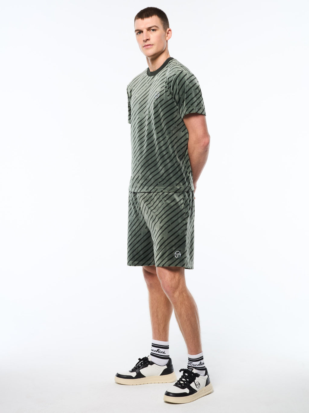 Obliquo Velour T-Shirt-Agave Green