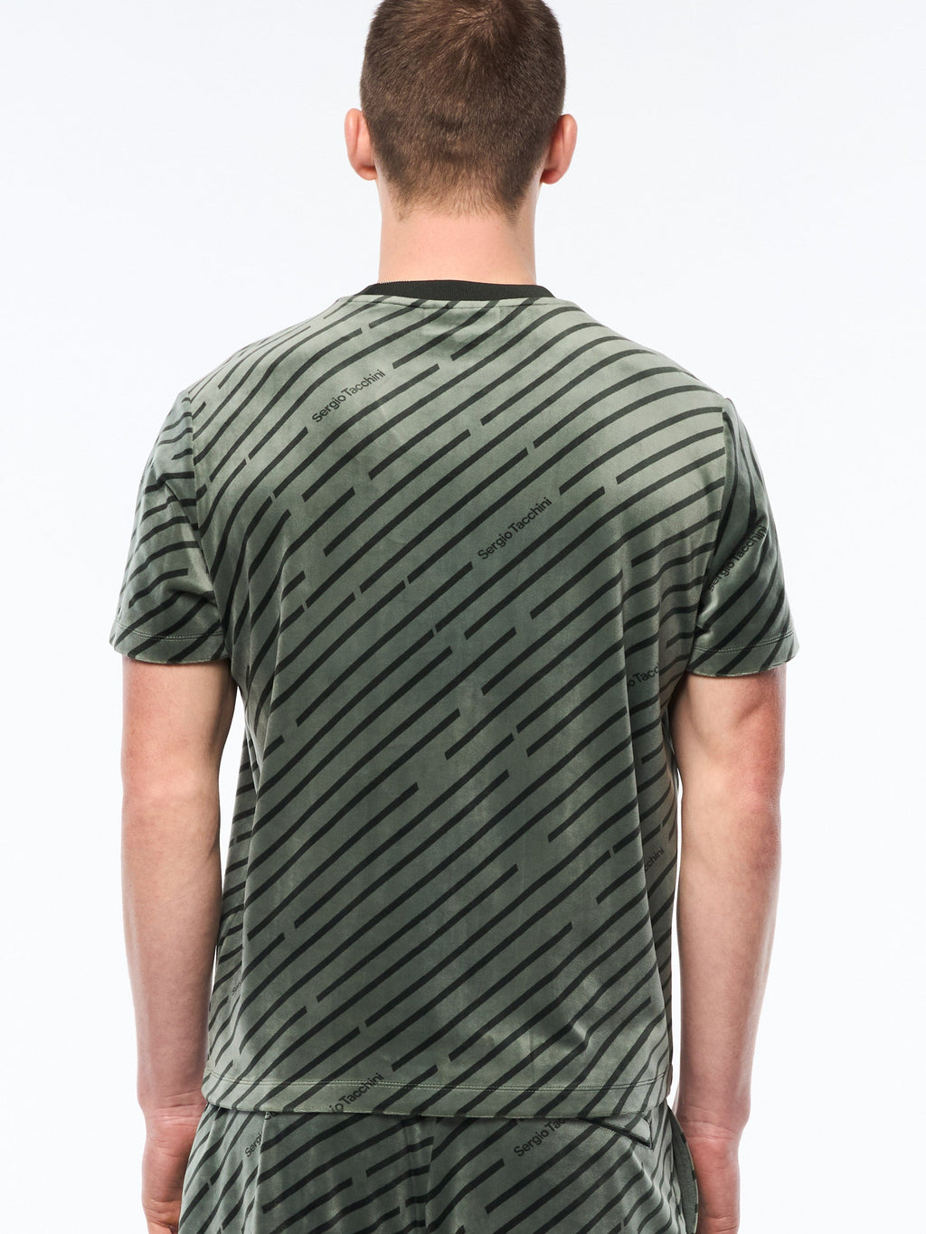 Obliquo Velour T-Shirt-Agave Green