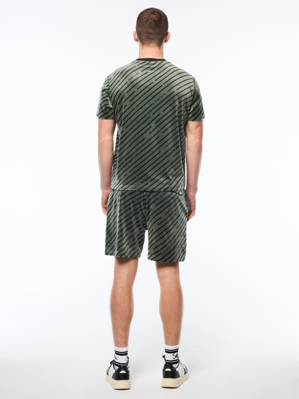 Obliquo Velour T-Shirt-Agave Green
