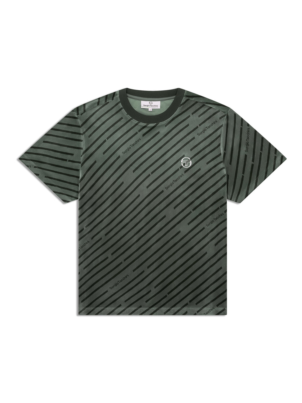 Obliquo Velour T-Shirt-Agave Green