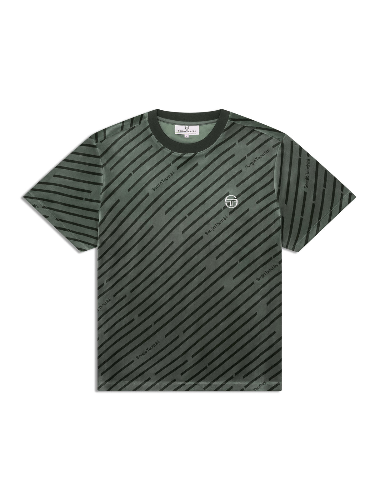 Obliquo Velour T-Shirt-Agave Green