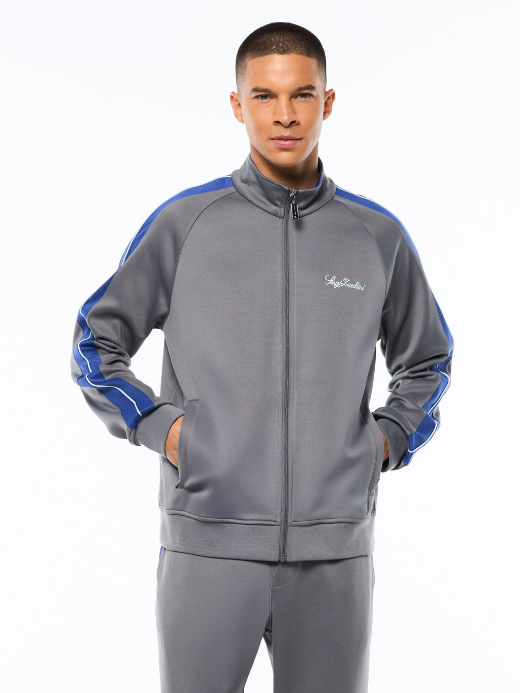 Semplice Track Jacket-Quiet Shade