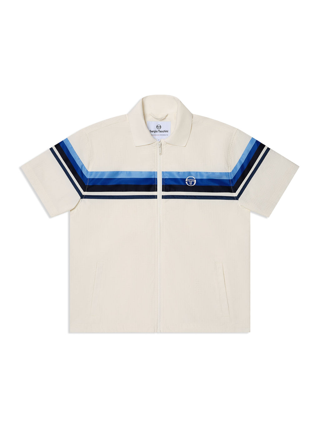 Striscia Short Sleeve Track Jacket-Gardenia