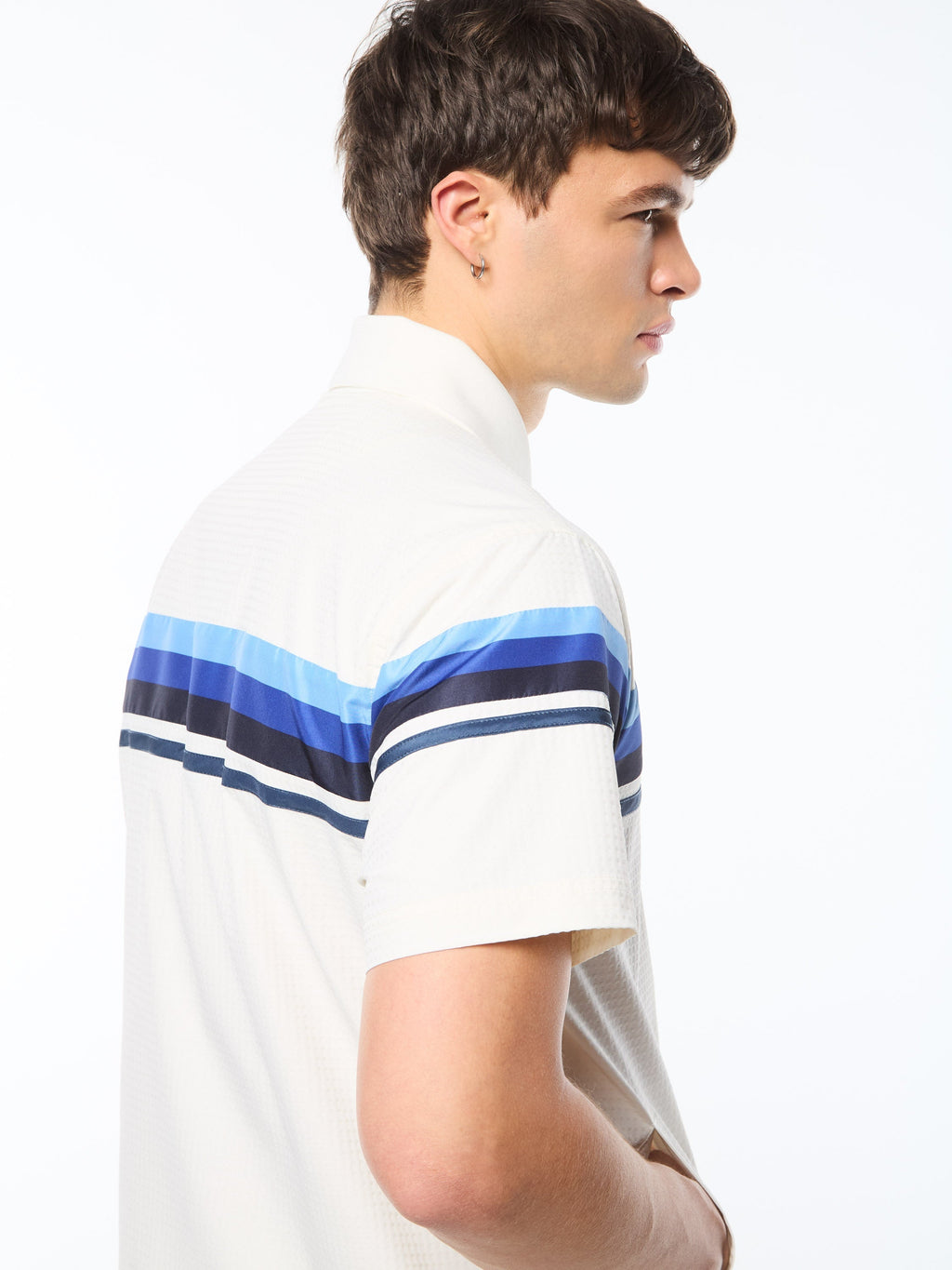 Striscia Short Sleeve Track Jacket-Gardenia