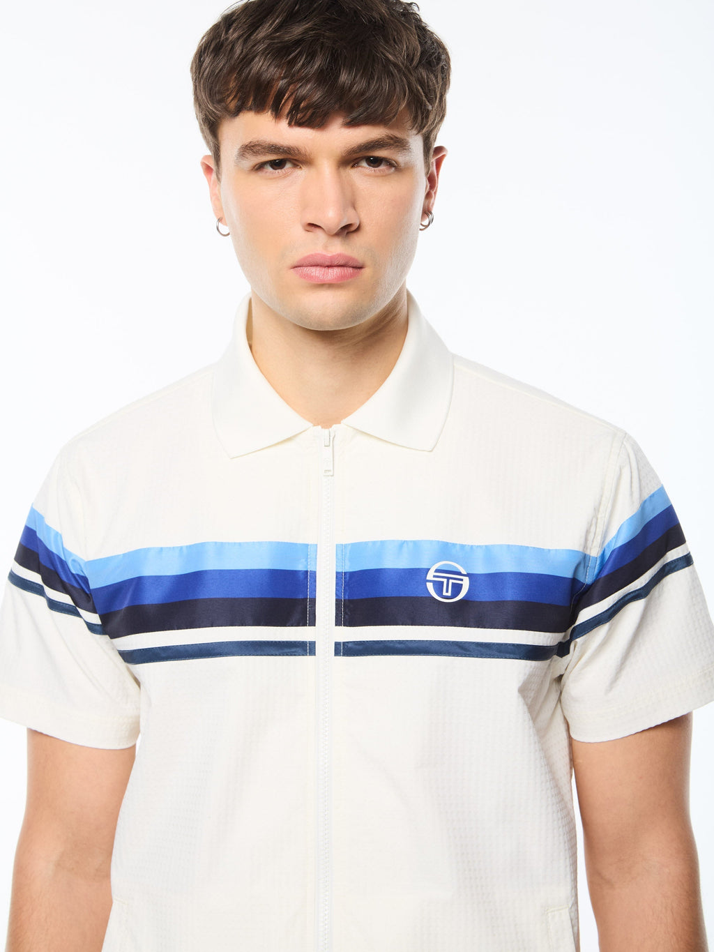 Striscia Short Sleeve Track Jacket-Gardenia
