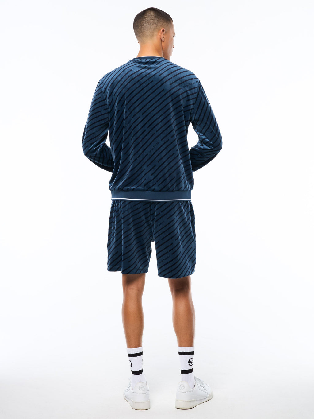 Obliquo Velour Crewneck-Key Largo