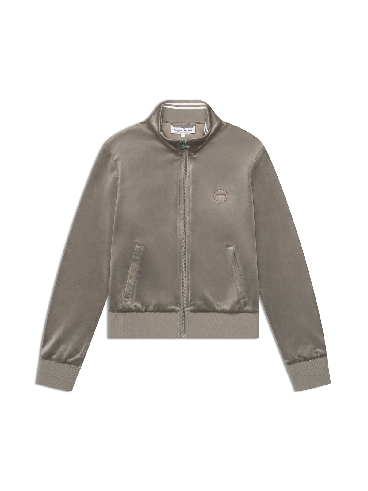 Nuvola Velour Track Jacket-Agave Green