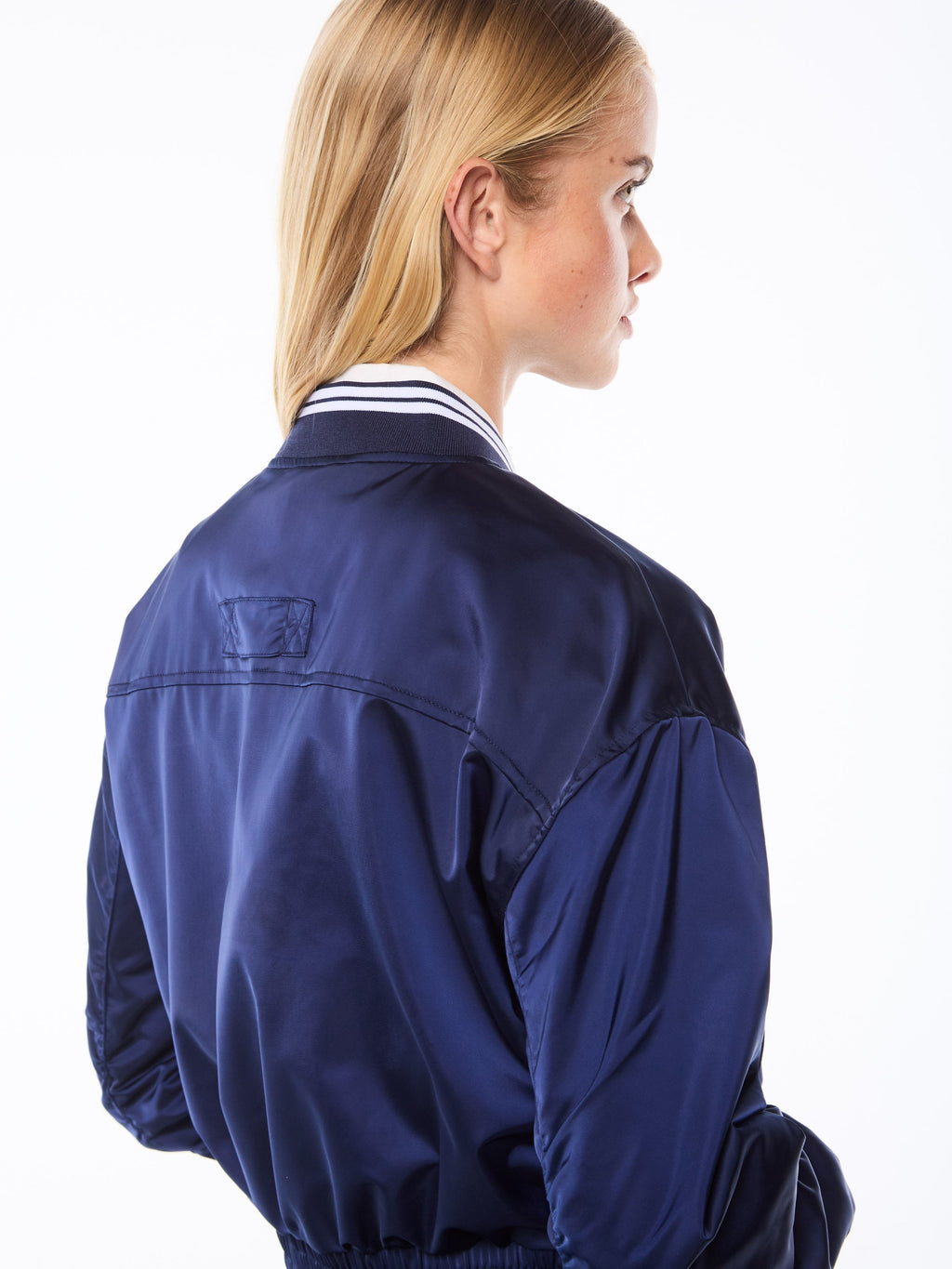 Women's Piano Bomber Jacket-Maritime Blue