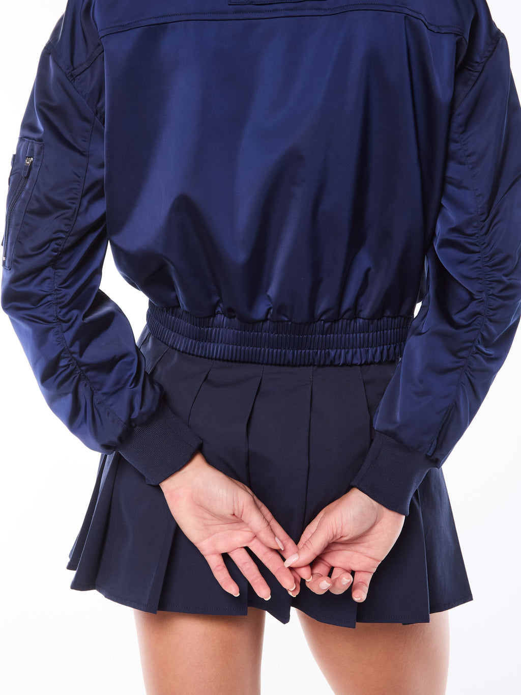 Women's Piano Bomber Jacket-Maritime Blue