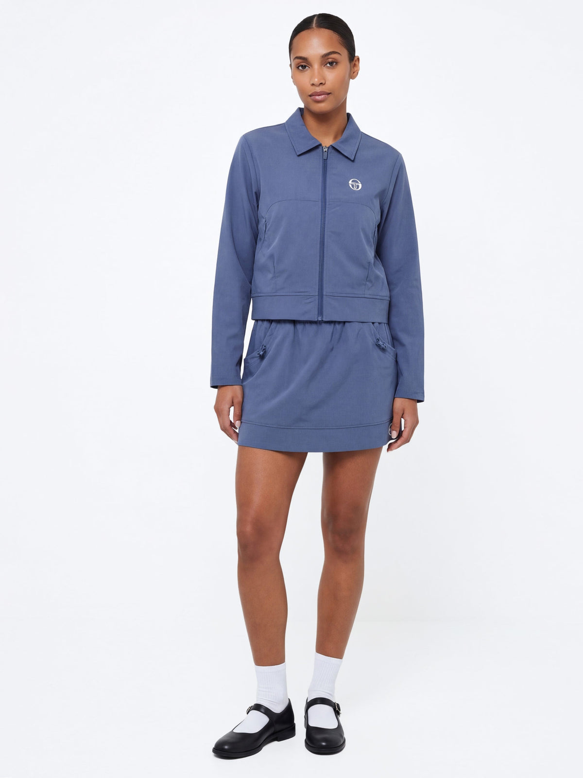 Aria Track Skirt- Blue Indigo