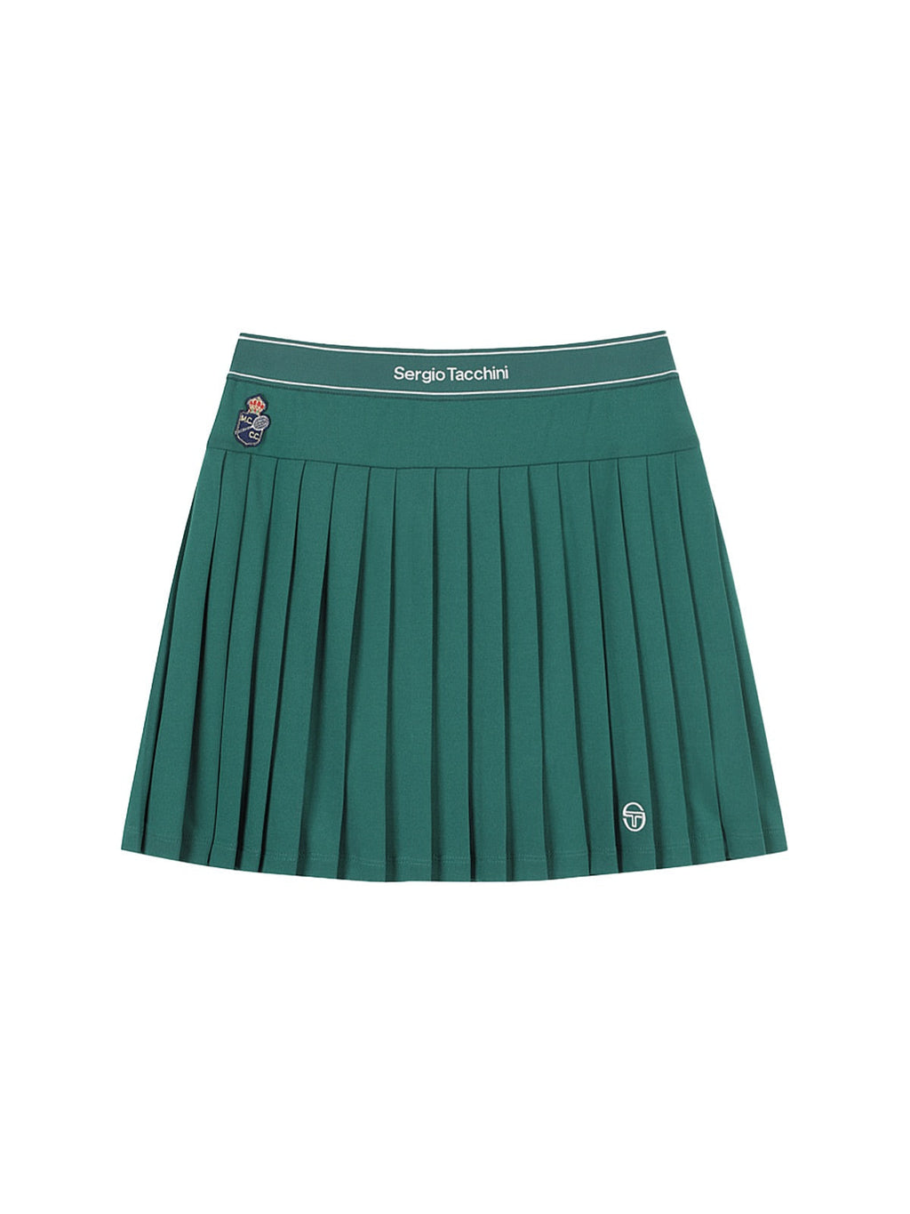 MC Scratch Staff Pleated Skirt-Dark Green