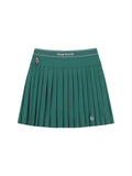 MC Scratch Staff Pleated Skirt-Dark Green