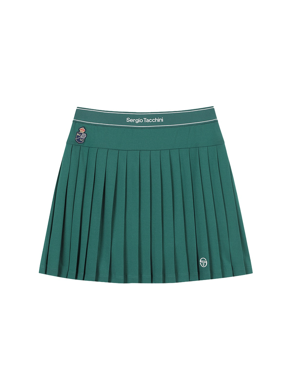 MC Scratch Staff Pleated Skirt-Dark Green