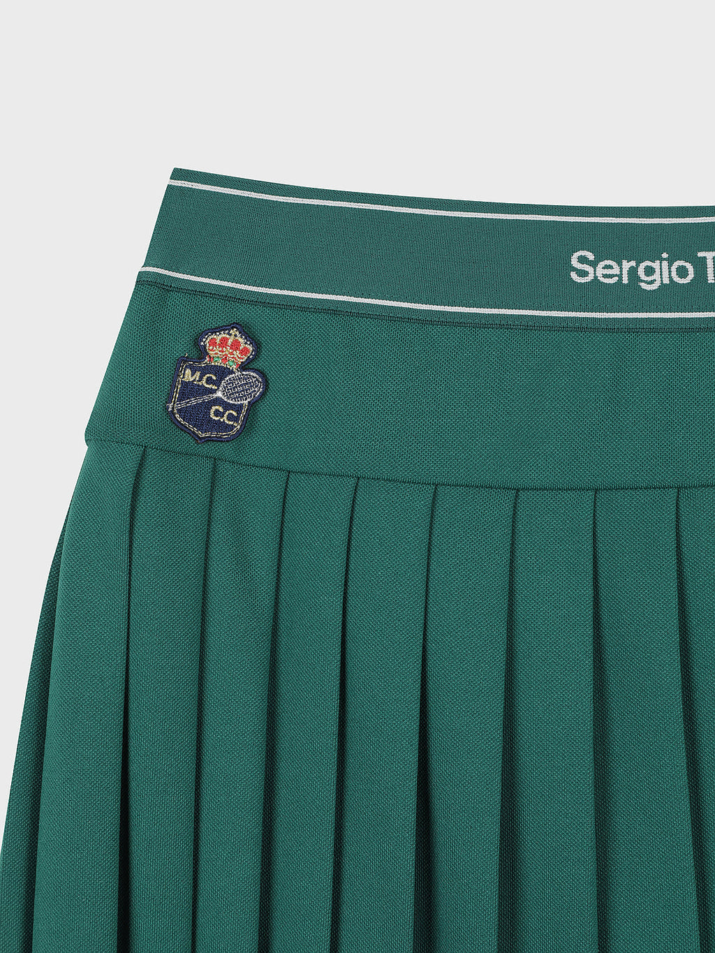MC Scratch Staff Pleated Skirt-Dark Green